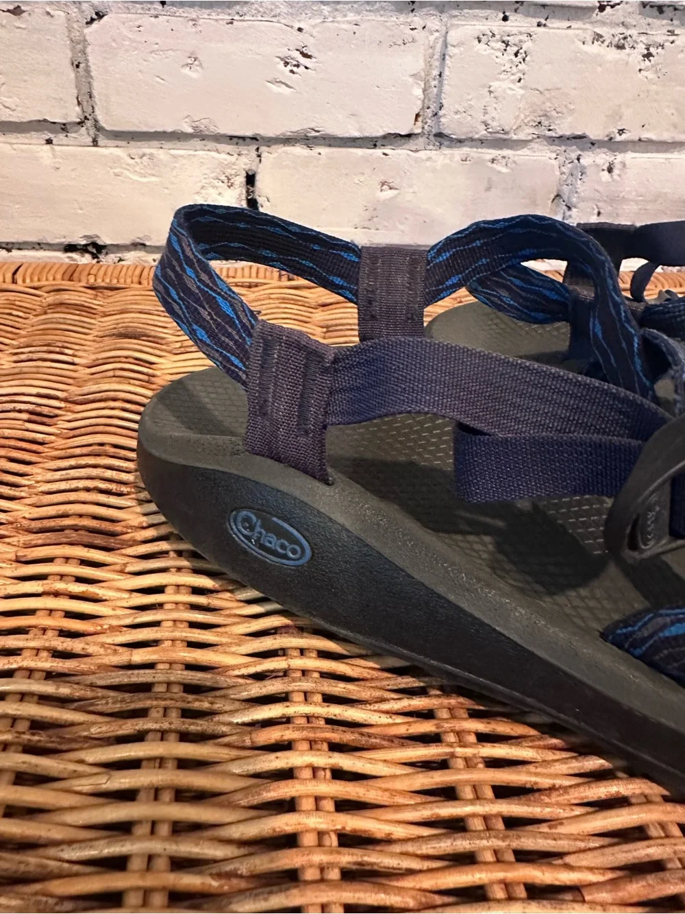 Chaco Men’s Black and Blue Hiking Casual Sandals Size 12